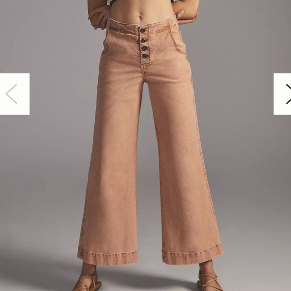 Pilcro by Anthropologie Sailer Wide Leg Pants with Lace Up Back - Picture 3 of 7